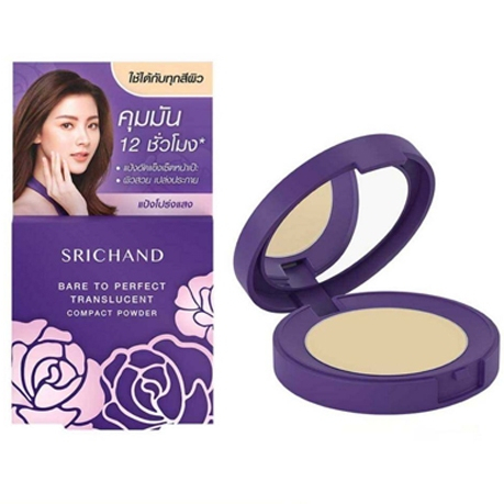แป้งม่วงอัดแข็ง Srichand Bare To Perfect Translucent Compact Powder ( ตลับเล็ก 4.5 กรัม )