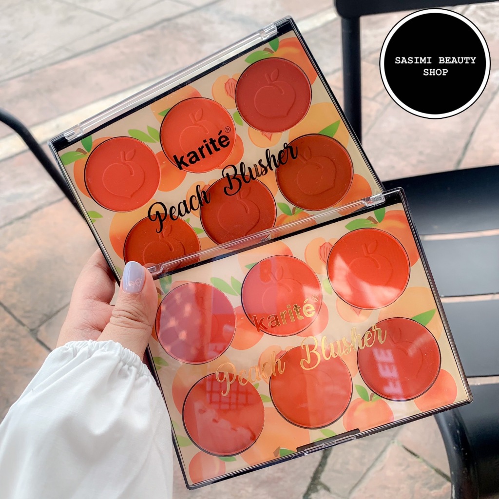 Karite 6in1 Peach Matte Color Blusher พาเลทบลัชออน เนื้อแมทต์ เฉดสีพีช เปล่งปลั่ง สีสันเป็นธรรมชาติ - รูปที่ 2