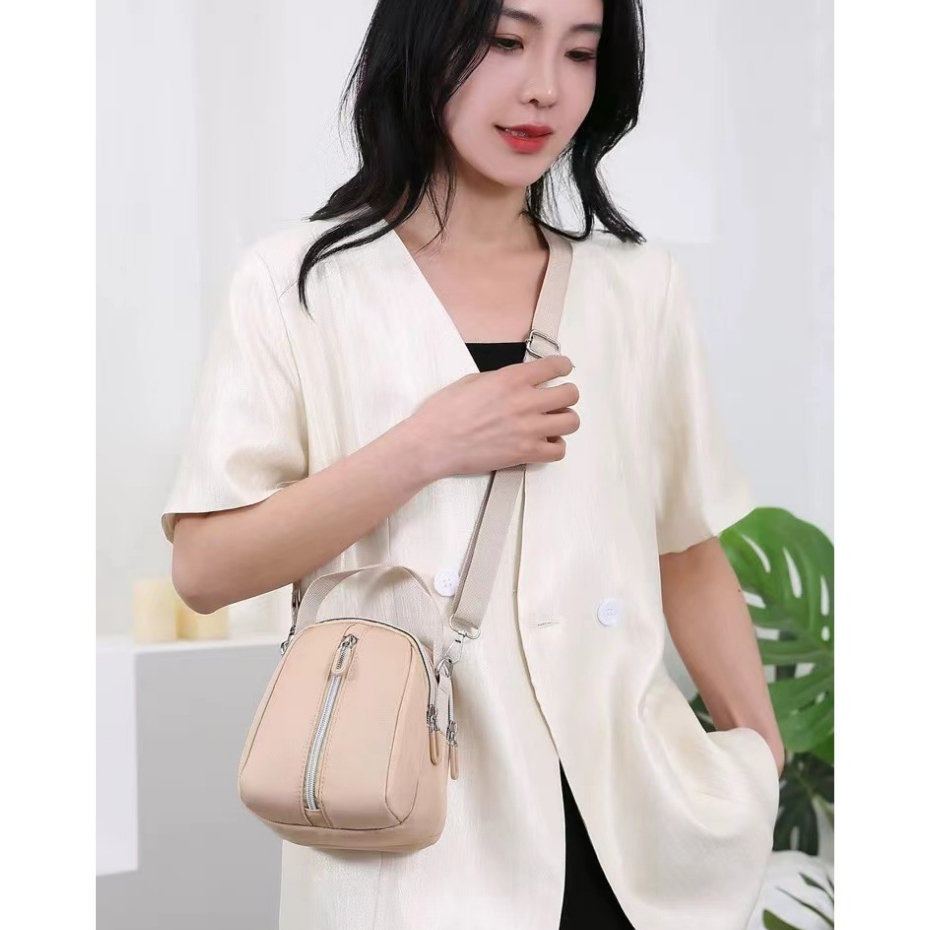 B-938🔥กระเป๋าสะพาย ลายผ้าซิปเยอะ งานดีมาก จุของได้เยอะ เรียบง่า มีซิป สไตส์นี้เท่มาก แฟชั่นฤดูใบไม้ผ