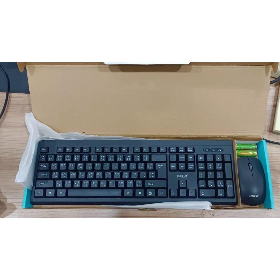 ส่งจากไทย OKER K913 คีย์บอร์ด+เม้าส์ WIRELESS KEYBOARD DESKTOP COMBO SET OKER K-913 รับประกัน 1ปี