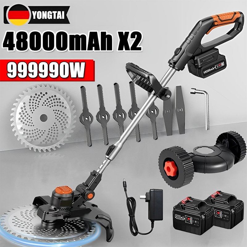【รับประกัน 10 ปี】YONGTAI เครืองตัดหญ้า ไฟฟ้าไร้สาย 48000mAh*2 พกพาสะดวก Lawn mower