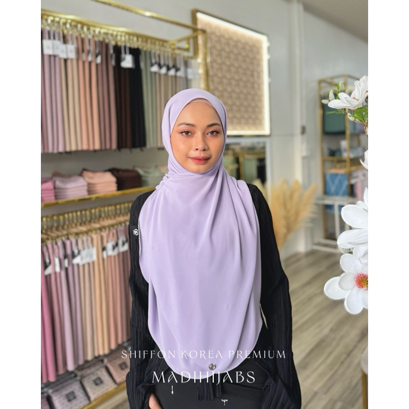 SHAWL CHIFFON KOREA PREMIUM CURVE ผ้าชีฟองเกาหลีพรีเมียมมุมโค้ง พันยาว