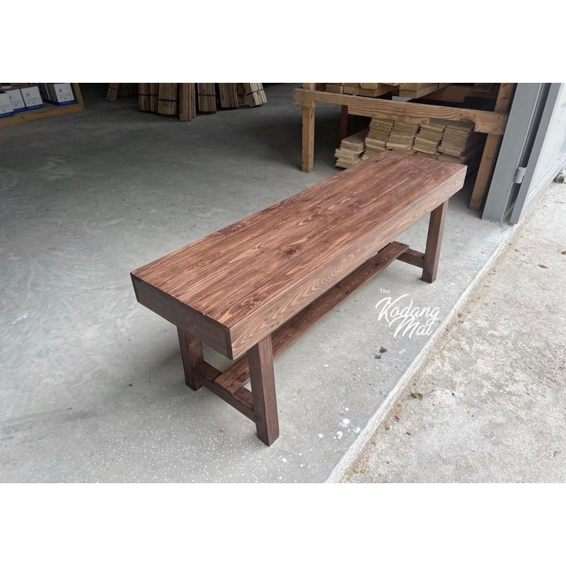 Kodangmai / โกดังไม้ / เก้าอี้ม้านั่งไม้สน สามารถเลือกสีไม้ ขนาดกว้าง33xยาว150xสูง45 ซม