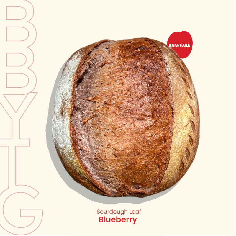 Blueberry Sourdough 750g. (ขนมปังเปลือกแข็งยีสต์ธรรมชาติรสบลูเบอรี่)