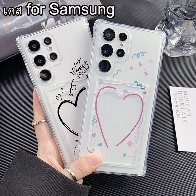 ซองใส่บัตรรูปถ่ายแบบใสสำหรับ For เคส Samsung A17 A07 A56 S25 S24 Ultra A55 A05S A06 A16 A13 A12 A71 A52 A54 A23 A15 A12