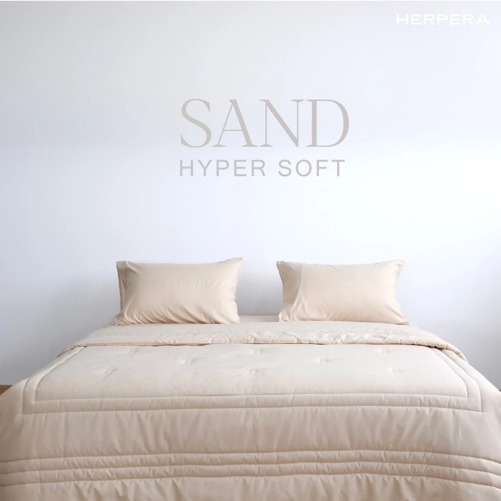 HERPERA ชุดผ้าปูที่นอนครบเซตพร้อมผ้านวม สีครีม (Sand) thumbnail 4