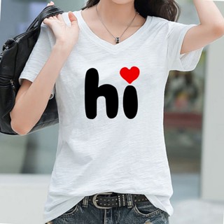 [M-6XL] เสื้อแฟชั่นเกาหลี เสื้อยืดคอวี ผ้า Cotton100% No.20 …