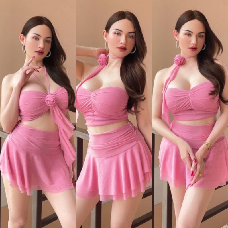 ชุดพีอาร์ผ้าซีทรูเซต3ชิ้น