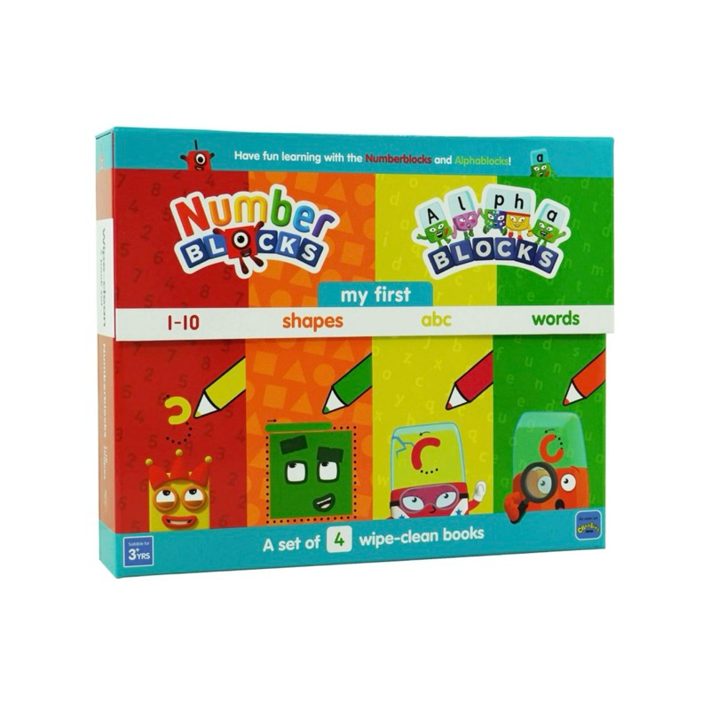 Numberblocks and Alphablocks: My First Numbers & Letters Wipe-Clean Books & Pens Set Pack of 4