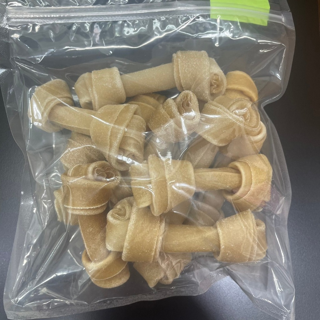 กระดูกผูก Dog Snack 2,4,7,10,12 นิ้ว Size 500-600g มีของพร้อมส่งค่ะ จากหนังวัวอบแห้งแท้ 100% แทะเพลิน แทะมันส์