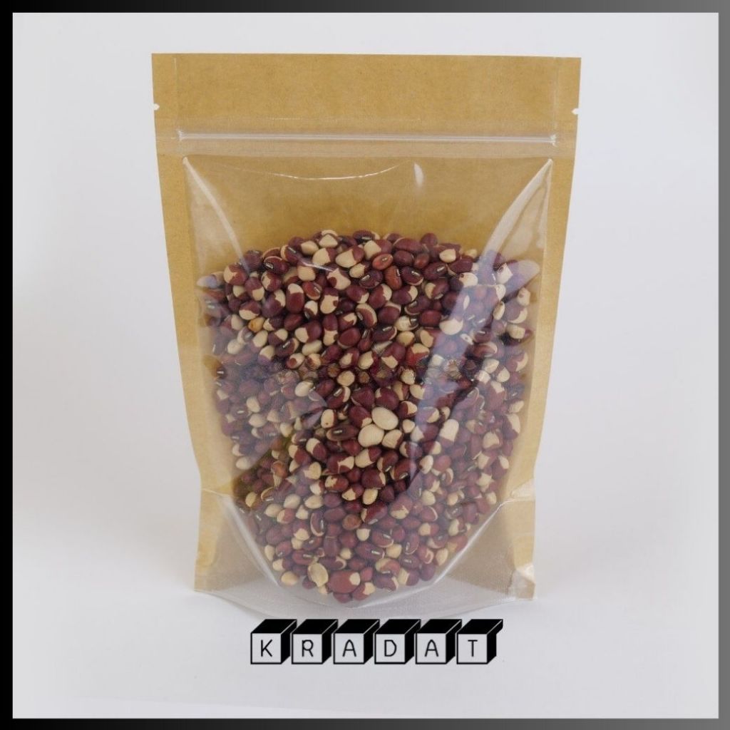 ถุงซิปล็อค ถุงคราฟท์ หน้าใส หลังกระดาษคราฟท์ สีน้ำตาล ตั้งได้ [50 ใบ] - Kradat - รูปที่ 2