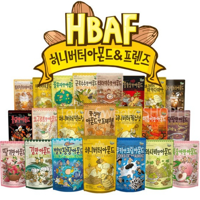 HBAF อัลมอนด์เกาหลีอบกรอบ Tom's farm 190g