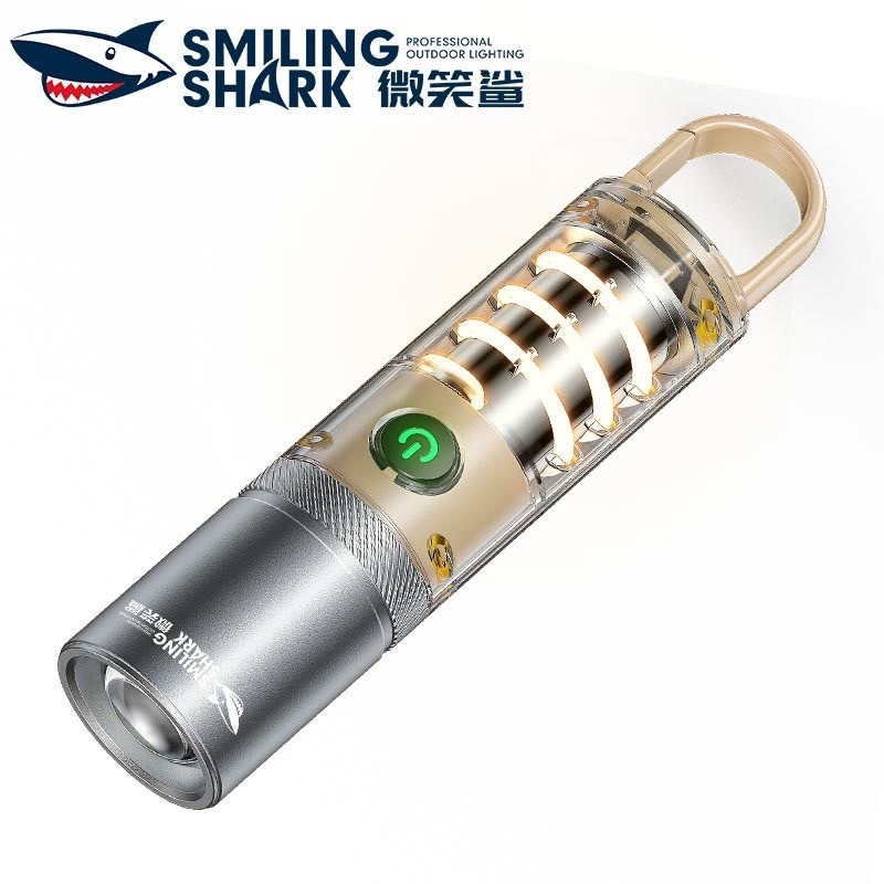 Smilingshark SD0717 ไฟฉาย LED ไฟฉายสว่างมาก M60 ทังสเตนแสงอุ่น Type-C แบบชาร์จไฟได้ 5 โหมดกันน้ำ Zoomable สำหรับครัวเรือ