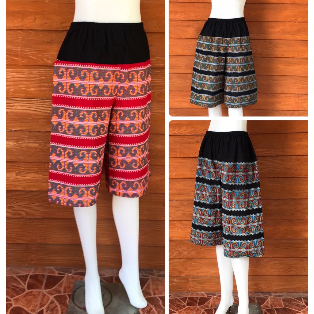 กางเกงขาสั้นสี่ส่วนผ้าฝ้ายพิมพ์ลาย ใส่ได้ทั้งหญิงและชาย
