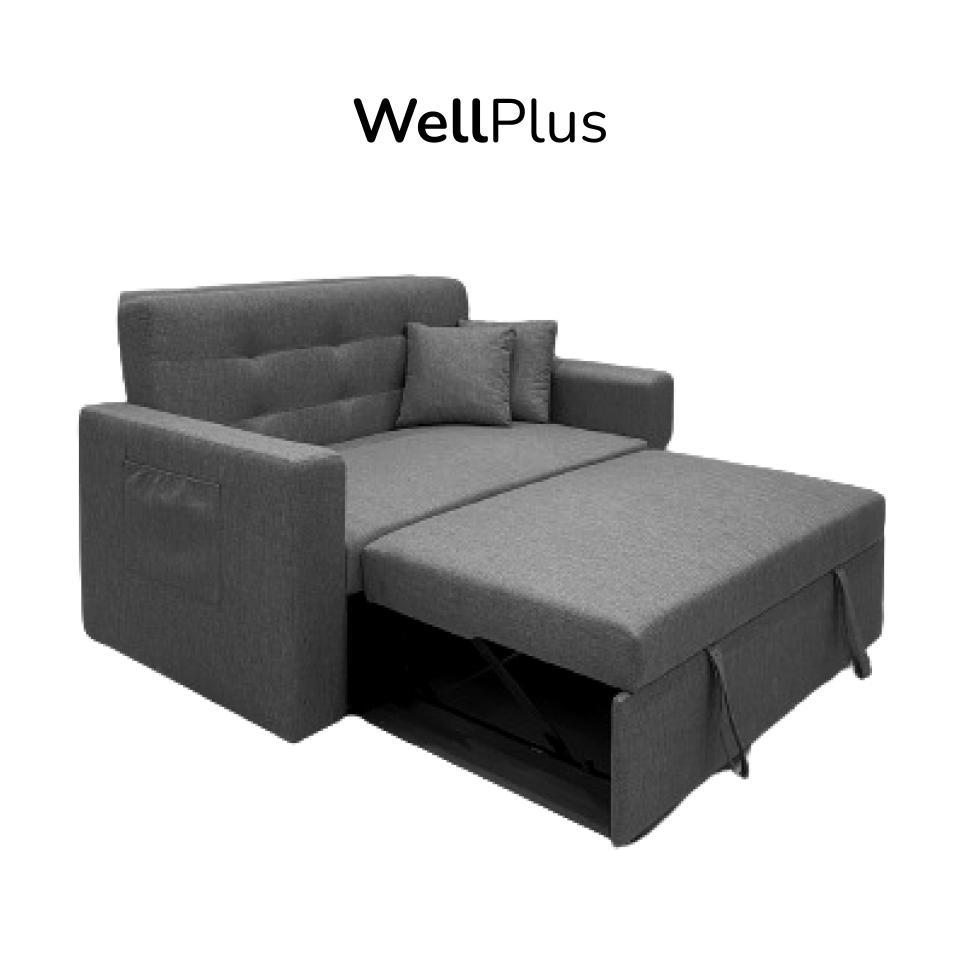 Wellplus โซฟาผ้าเบด Spaco 2ที่นั่ง สามารถดึงปรับนอนได้ เนื้อผ้าหุ้มระบายอากาศ แข็งแรง ทนทาน ใข้งานได้ยาวนาน