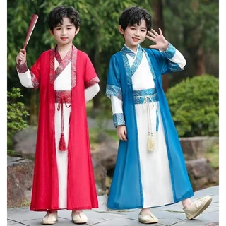 L&L ชุดเด็กชาย (แถมฟรีพัด) ชุดจีน ชุดลมจีนย้อนยุคสมัยโบราณ HANFU ชุดจีนเด็กชาย แถมพัด