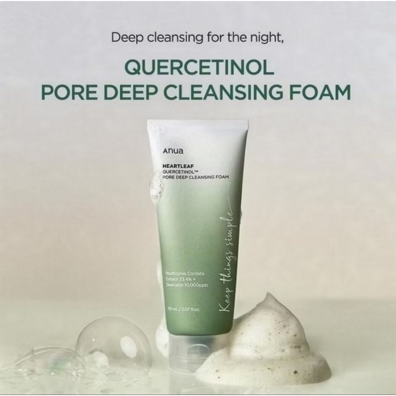 Anua heartleaf​ quercetinol pore deep cleansing foam และ Anua​ heartleaf​ Succinic​ Moisture​ cleans