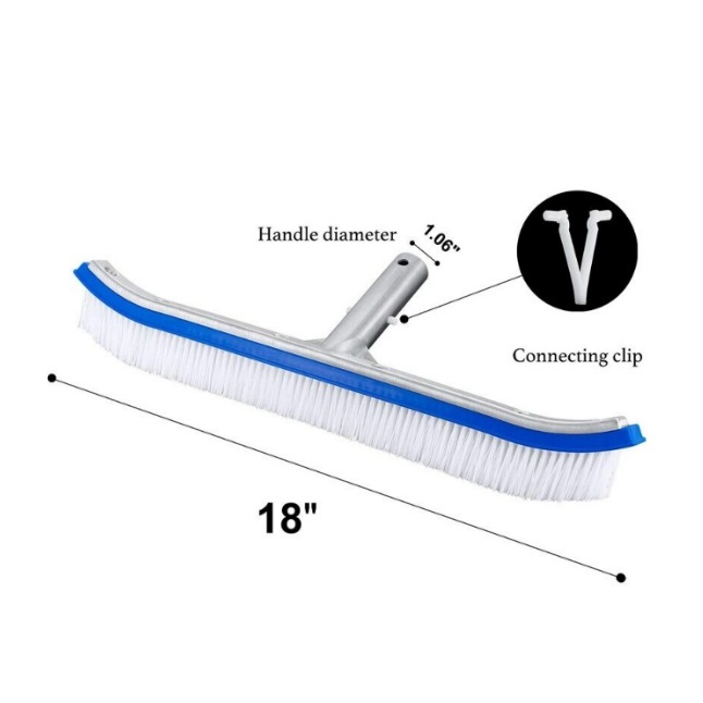 แปรงไนลอนสำหรับขัดสระว่ายน้ำ ขนาด 18 นิ้ว Swimming pool aluminium wall brush