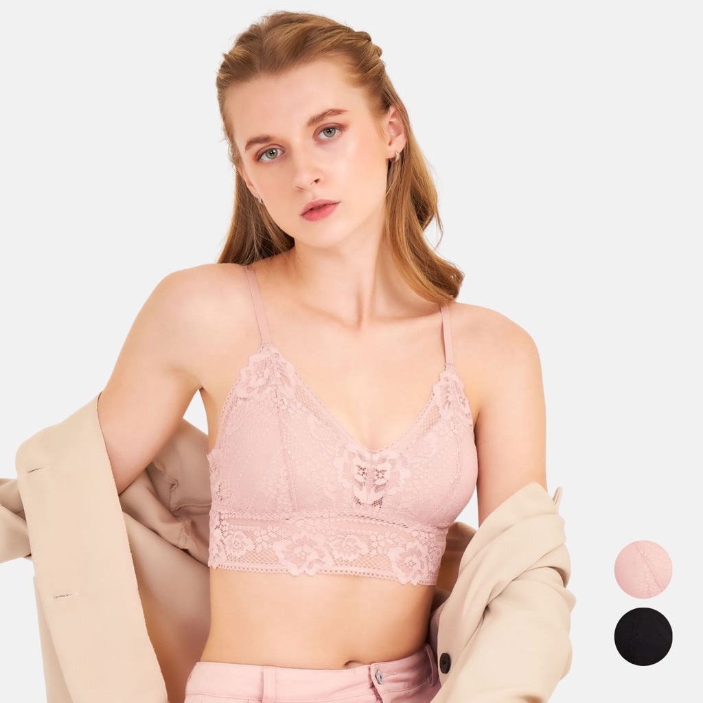 CL CARA คาร่า เสื้อใน บรา บราสายเดี่ยว บราลูกไม้ ลูกไม้ นุ่ม ยืดหยุ่นดี ใส่สบาย เซ็กซี่ สีดำ สีนู้ดชมพู CVN-PSA061