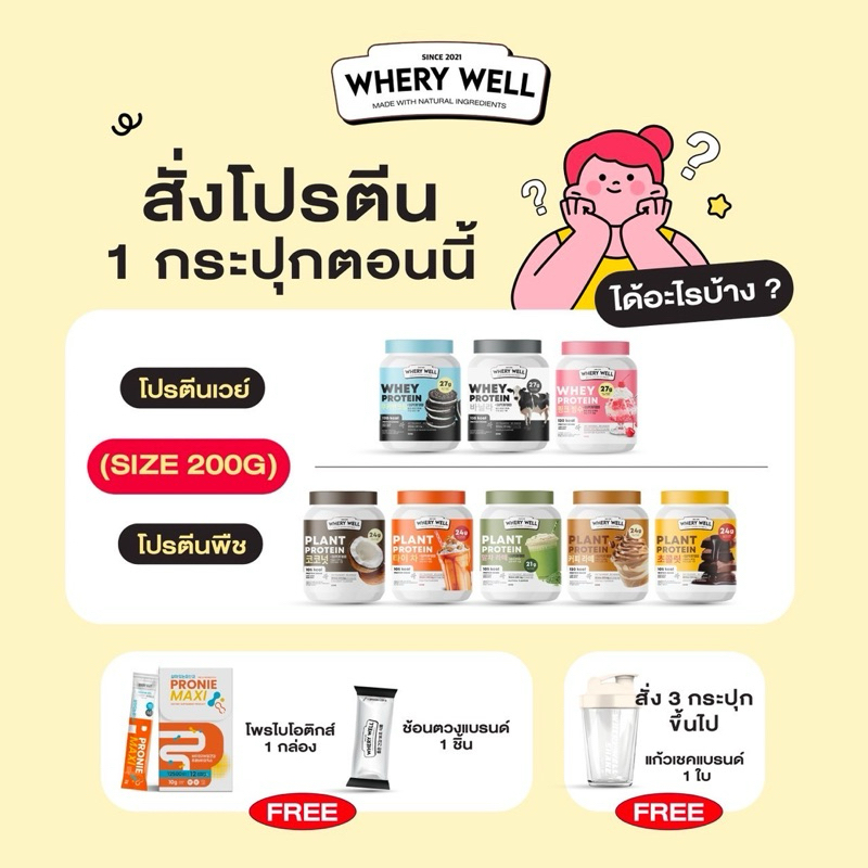 (พร้อมส่ง/1แถม3)❗️ เวย์โปรตีน เวย์ไดเอท เวย์ เวย์รี่โปรตีน whey protein เวย์ Whery well แพลนท์โปรตีน เวย์