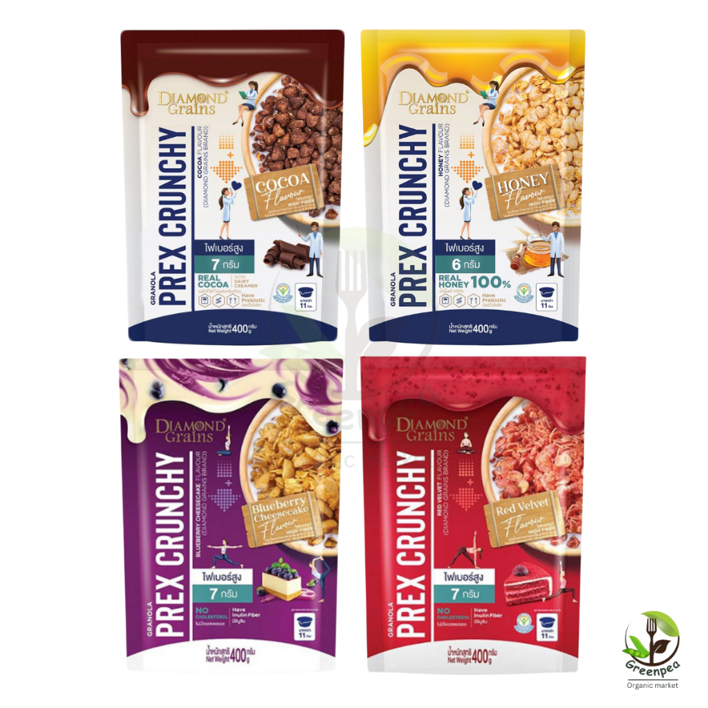 Diamond grains PREX กราโนล่า 400g พรีไบโอติก Granola ไดมอนด์เกรนส์  Prebiotics