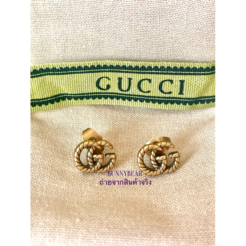 ต่างหู DOUBLE G EARRINGS GOLDงานHIEND มีชื่อแบรนด์ด้านหลัง