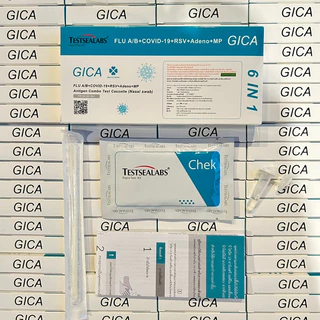 ชุดตรวจ 6 เชื้อ RSV ไมโคพลาสมา หวัดใหญ่ab อะดีโน โควิด [1กล่อง] GICA กีก้า6in1 ชุดตรวจไข้หวัด ชุดตรวจATK MP จิก้า