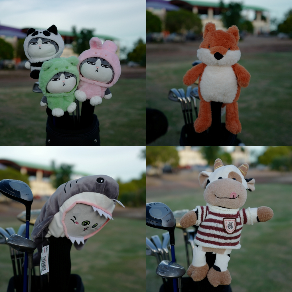 ตุ๊กตาครอบหัวไม้กอล์ฟแฟร์เวย์ GOLF HEAD COVER FOR FAIRWAY HYBRID แมวมึน จิ้งจอก ฯลฯ