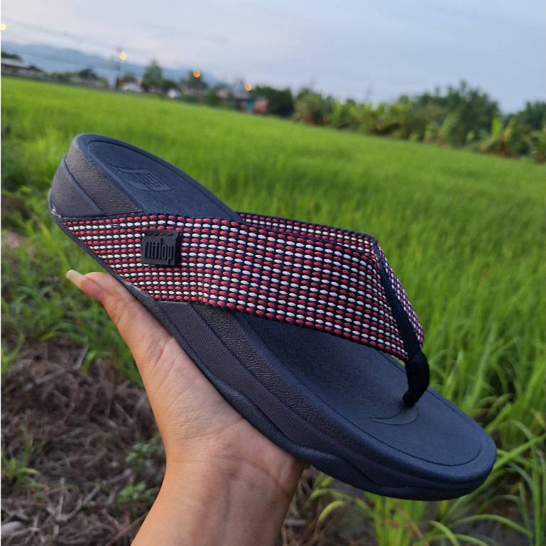 รองเท้าแตะ fitflop mix สีชมพูหูคีบผื่นนิ่มเบ่าใส้สบายไม่เจ๊บเท่างานปาย