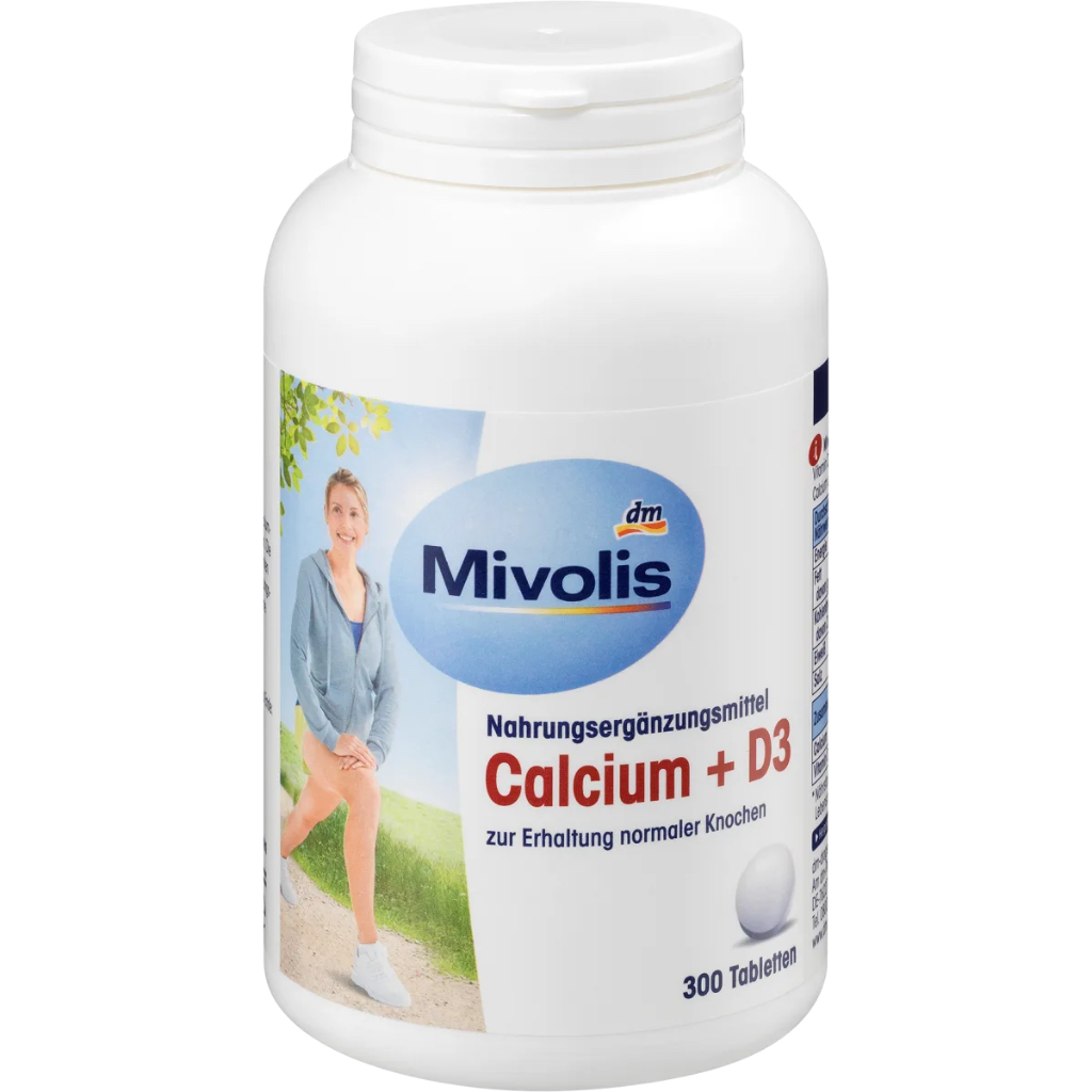 แคลเซียมเยอรมันบำรุงกระดูกและฟัน 300 เม็ด Mivolis Calcium+D3 เม็ดเล็กกลืนง่าย