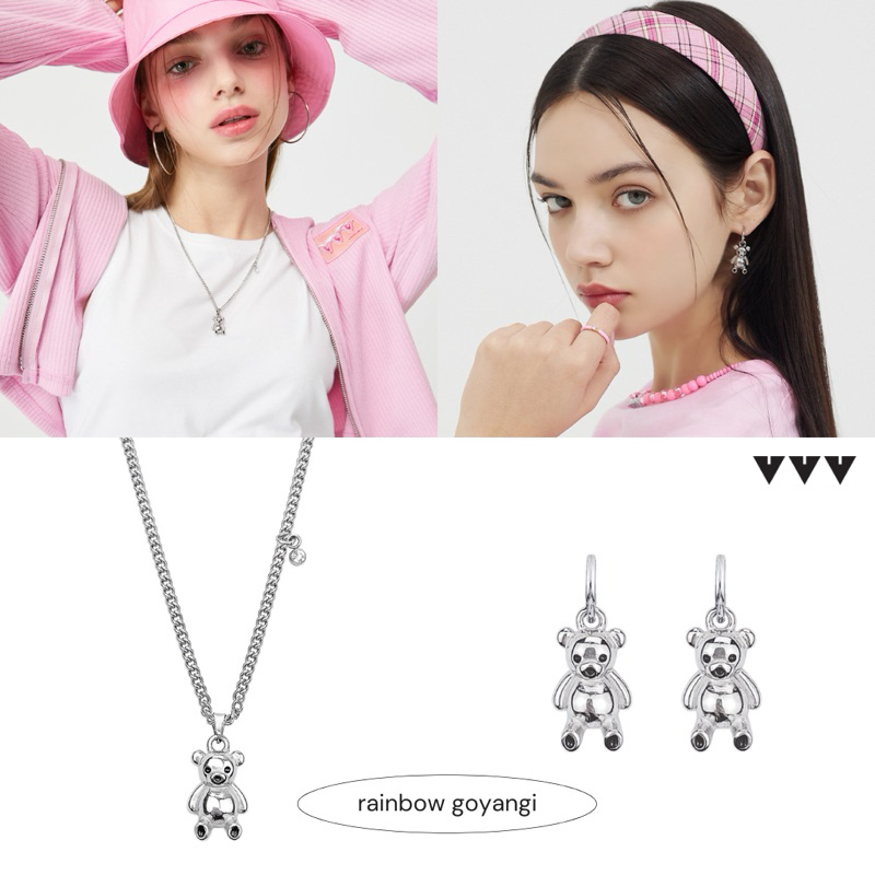 VVV Bear Necklace / Earring 🧸💕🤍