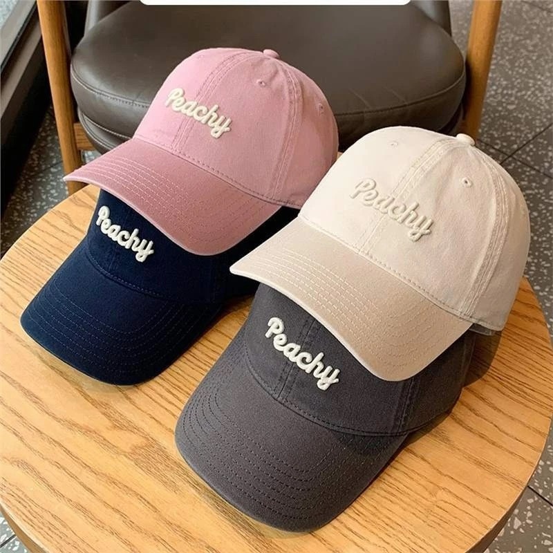 หมวกเบสบอล แบบนิ่ม ปัก peachy มี6สี  คุณภาพสู สไตล์เกาหลี