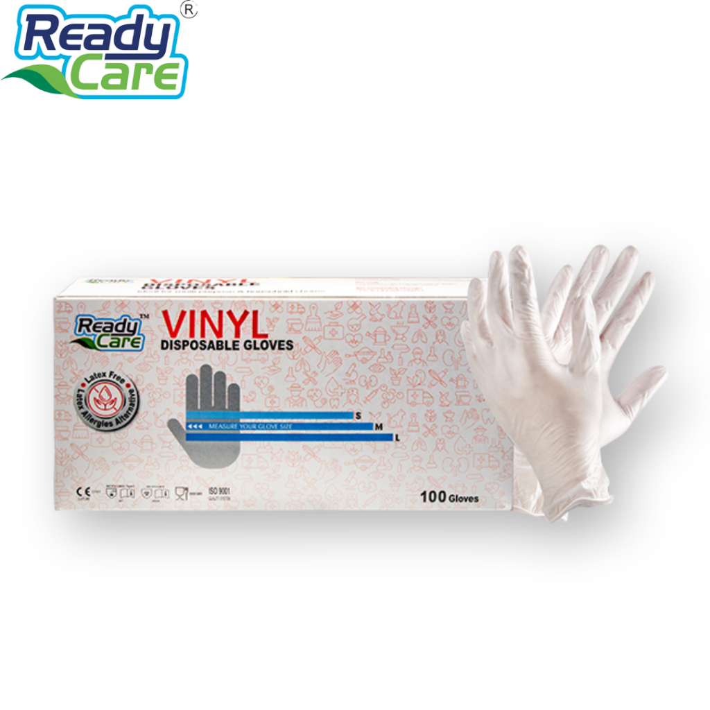 (ซื้อ1ฟรี1) ถุงมือยางไวนิล (Vinil) จำนวน 100 ชิ้น/กล่อง ไม่ก่อให้เกิดการแพ้เหมาะสำหรับจัดอาหาร และงานด้านอื่น
