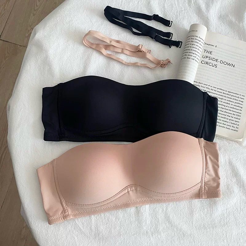 541#พร้อมส่ง34-42บรา2 in 1เสื้อในก็ได้เป็นเกาะอกก็ดีไร้โครงฟองน้ำบางผ้านิ่ม Women Clothing ผู้หญิง Lady