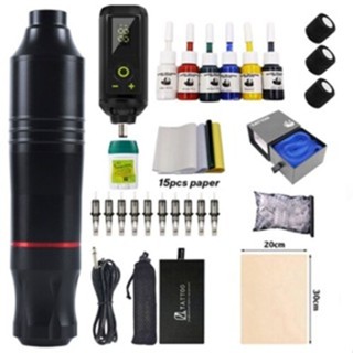 【ซื้อ 1แถม10】เครื่องสักไ ร้สาย ใช้งานได้ยาวนานพิเศษ เครื่องส…