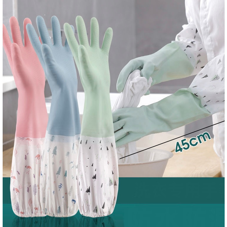 ถุงมือยางทำความสะอาด กันน้ำ Anti -Slid ทนทาน ห้องครัวที่จำเป็น ชาย หญิง ใส่ได้