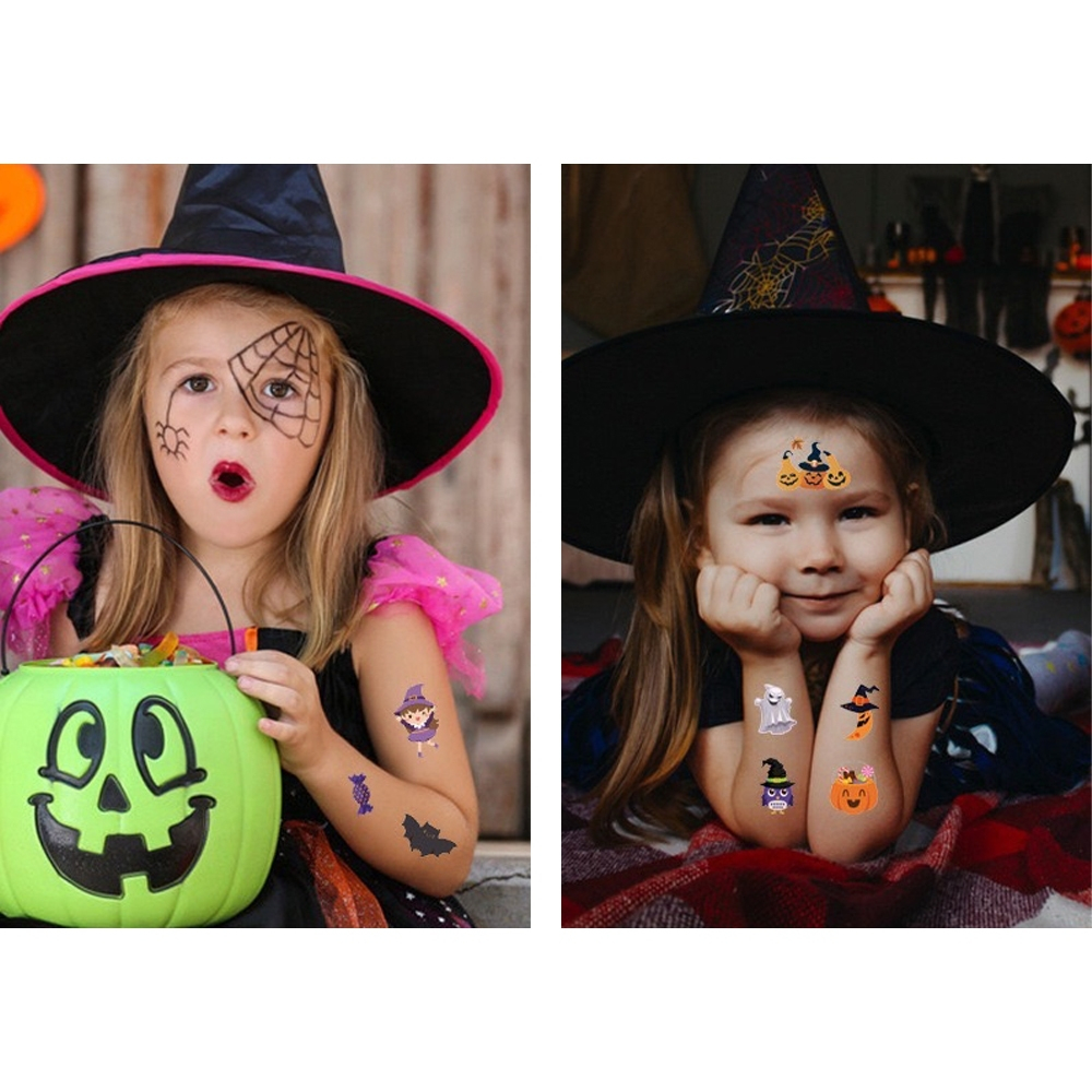 10 แผ่น สติกเกอร์แทททู แทททูฮาโลวีน กันน้ำ tattoo 1มี 10แผ่น - รูปที่ 3