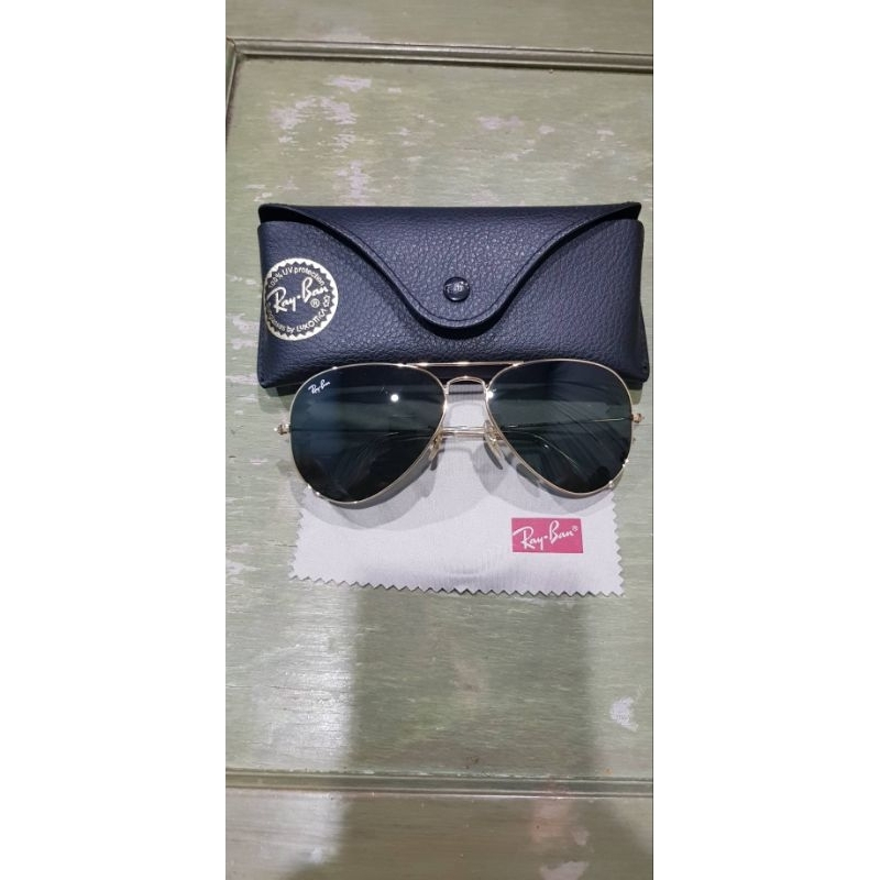 Rayban ของแท้ มือสอง สภาพ 70% Aviator Large Metal แว่นตากันแดด