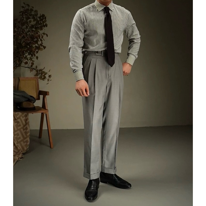 Grey Classic กางเกงเทา ทรงคลาสสิค กระบอกเล็ก