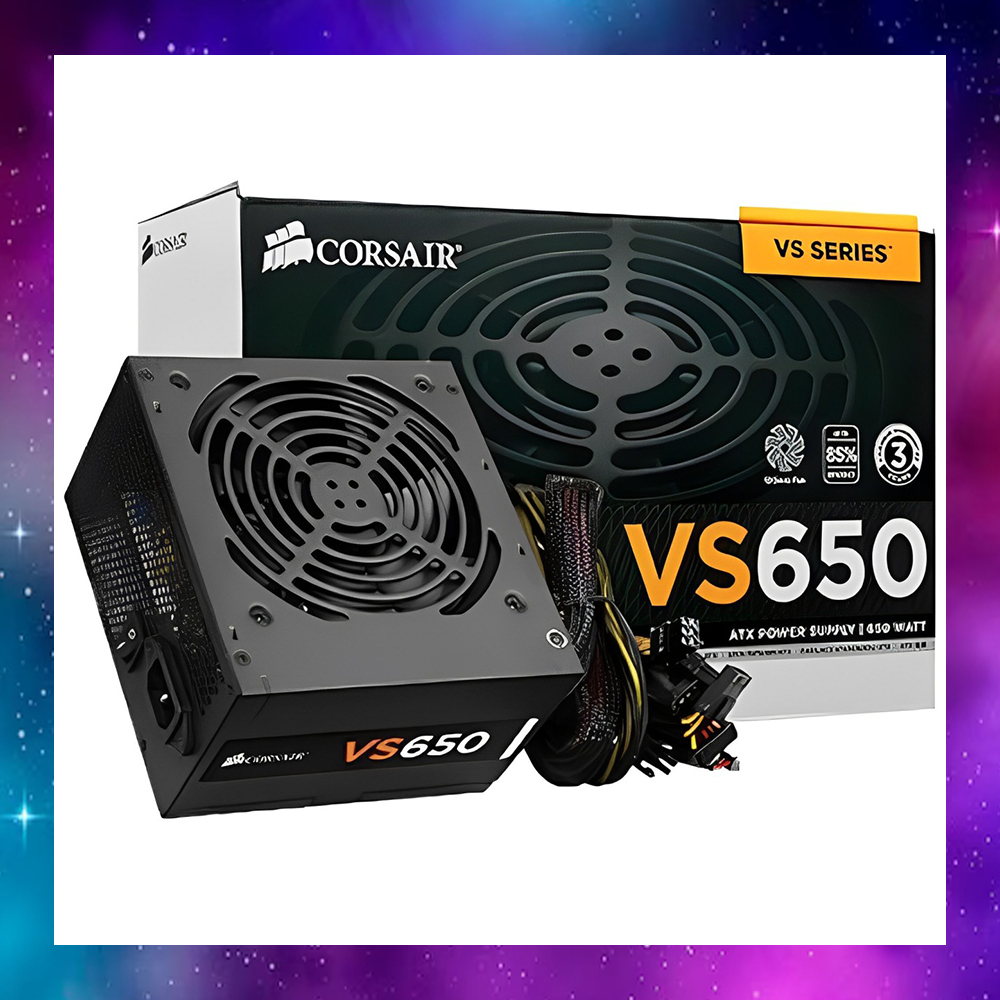POWER SUPPLY (อุปกรณ์จ่ายไฟ) CORSAIR 650W VS650 ใช้งานปกติ
