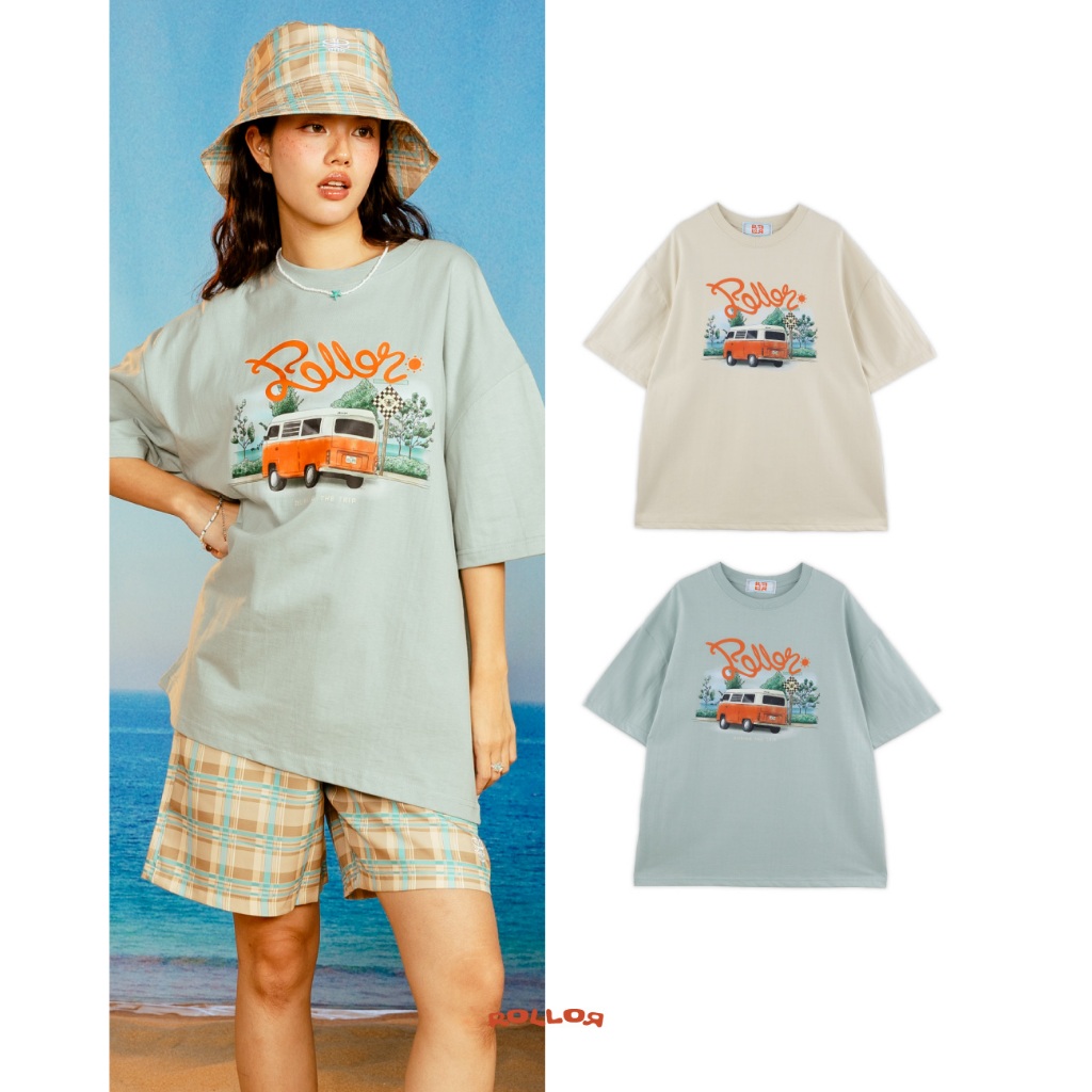ROLLOR - เสื้อยืด เเขนสั้น Oversized รุ่น DRURING TRIP