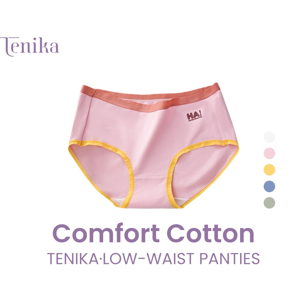 TENIKA กางเกงในผู้หญิง ผ้าฝ้ายแท้ Low Waist กางเกงในผู้หญิง เนื้อผ้าใส่สบาย ไม่ระคายเคืองผิว Kni-052