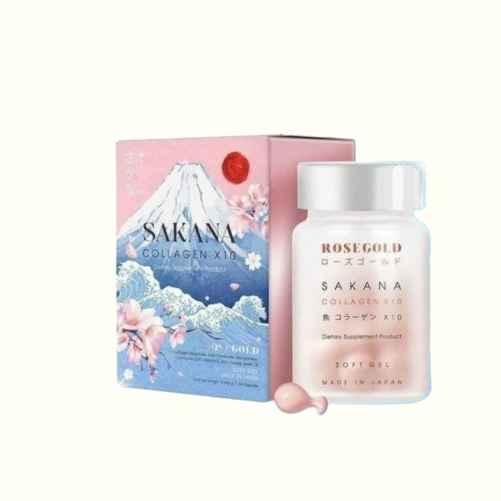 (แพ็คเกจใหม่!!) Rose Gold Limited Edition Sakana Collagen X10