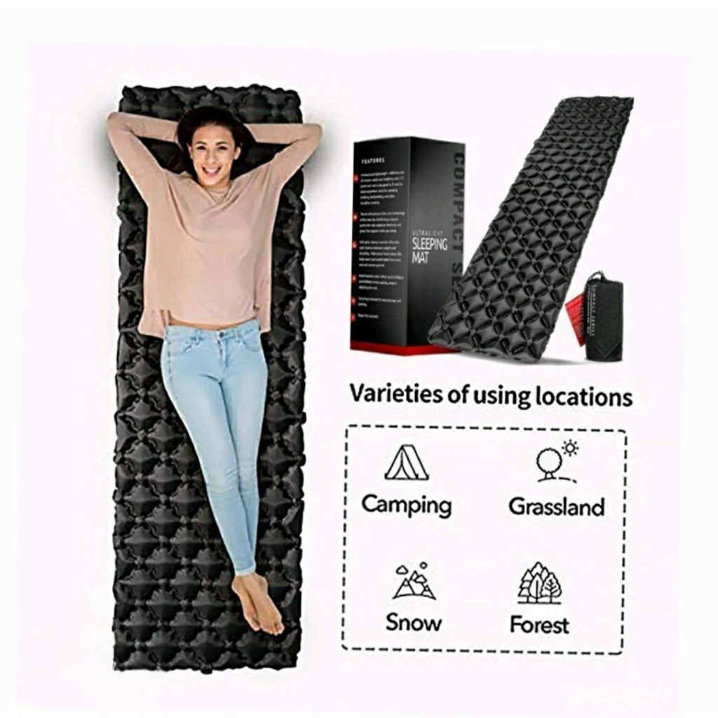 แผ่นรองนอน เป่าลม พับเก็บได้ พกพาสะดวก น้ำหนักเบา 40D Nylon Ripstop TPU แผ่นรองนอน ขนาดเล็ก ที่นอนพกพา