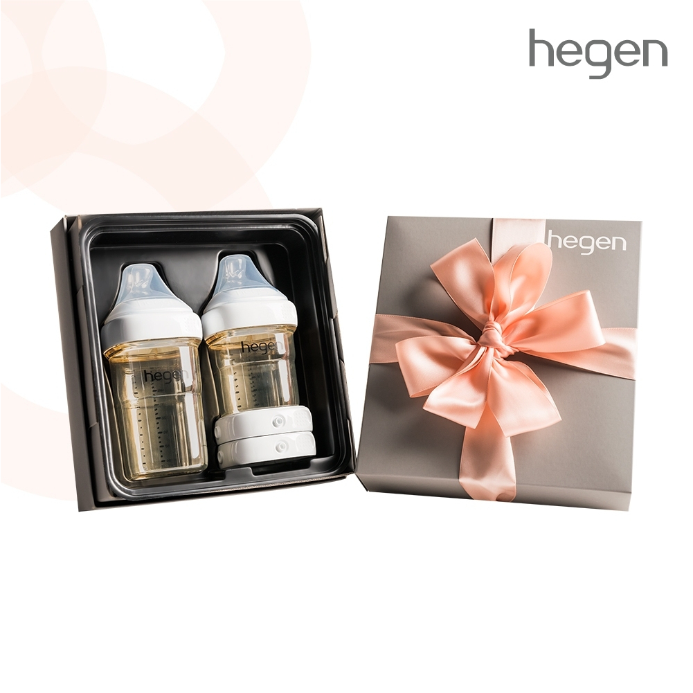 Gift Set - Hegen Basic Starter Kit PPSU ขวดนมพร้อมจุกนม 5 ออนซ์ และ 8 ออนซ์ ฝาเก็บน้ำนม 2 ชิ้น