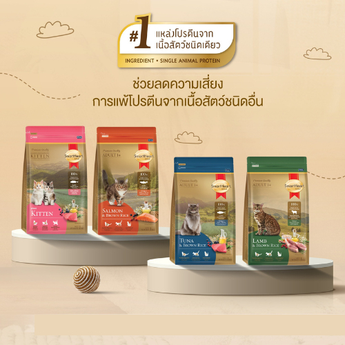 Smart Heart Gold อาหารแมวเม็ดพรีเมี่ยม สมาร์ทฮาร์ทโกลด์ ขนาด 1kg