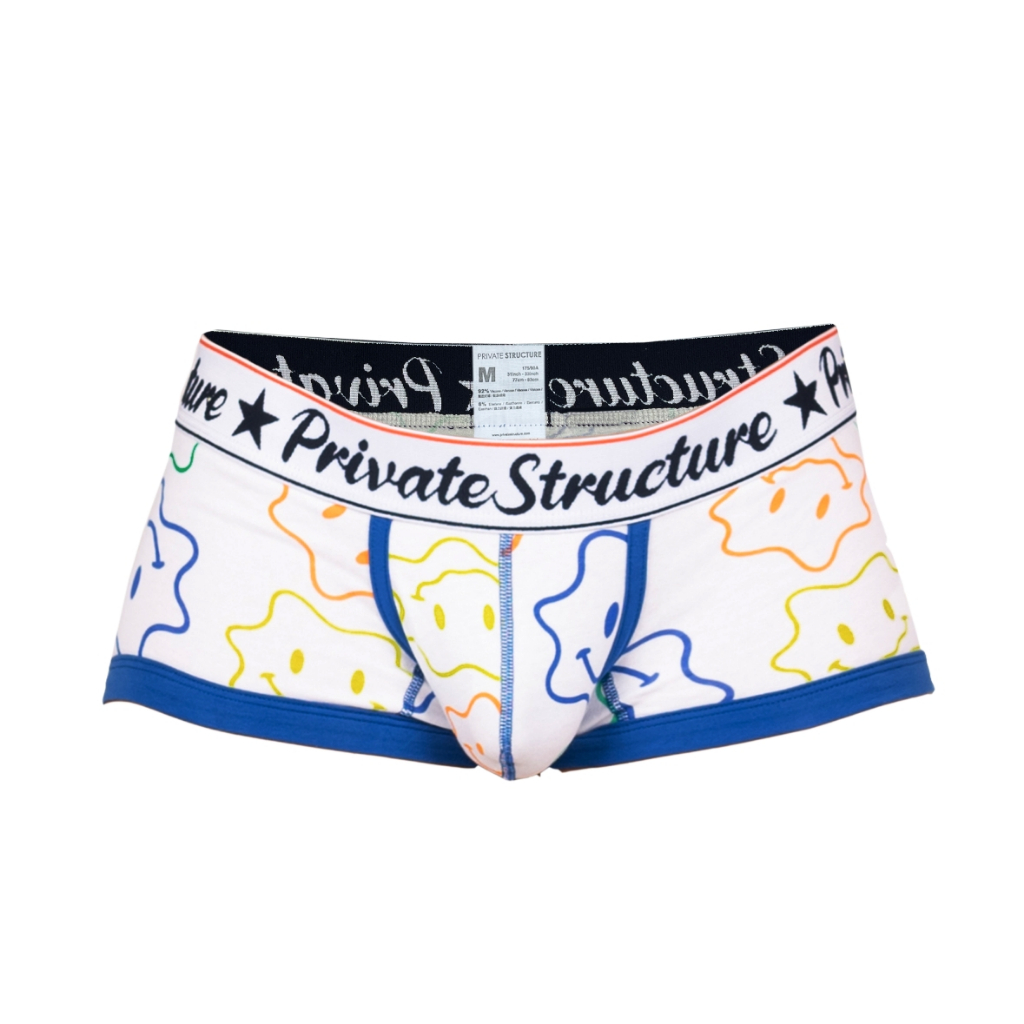 Private Structure กางเกงชั้นในชาย รุ่น Classic Motif Trunk - Distortion Smiley White [4591]
