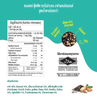 (3 ซอง) ฟู๊ดฟิต กราโนล่าบอล ผสมงาดำอัลมอนด์ ซองเดอร์ Xongdur Foodfitt Granola Ball [304-003]