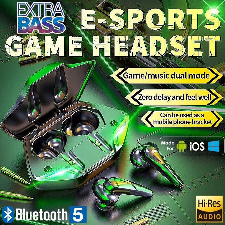 G11หูฟังสำหรับเล่นเกม ชุดหูฟังบลูทู ธ ไร้สาย 5.3 หน้าจอ LED พร้อมไมโครโฟน ชุดหูฟังบลูทู ธ ไร้สาย  Bluetooth 5.3 Earphone