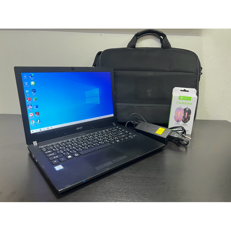 โน๊ตบุ๊คมือสอง Acer TravelMateIP P2410 Core i5 gen8 แรม 8gb M.2 256gb +hhd 1000gb สินค้ารับประกันจาก